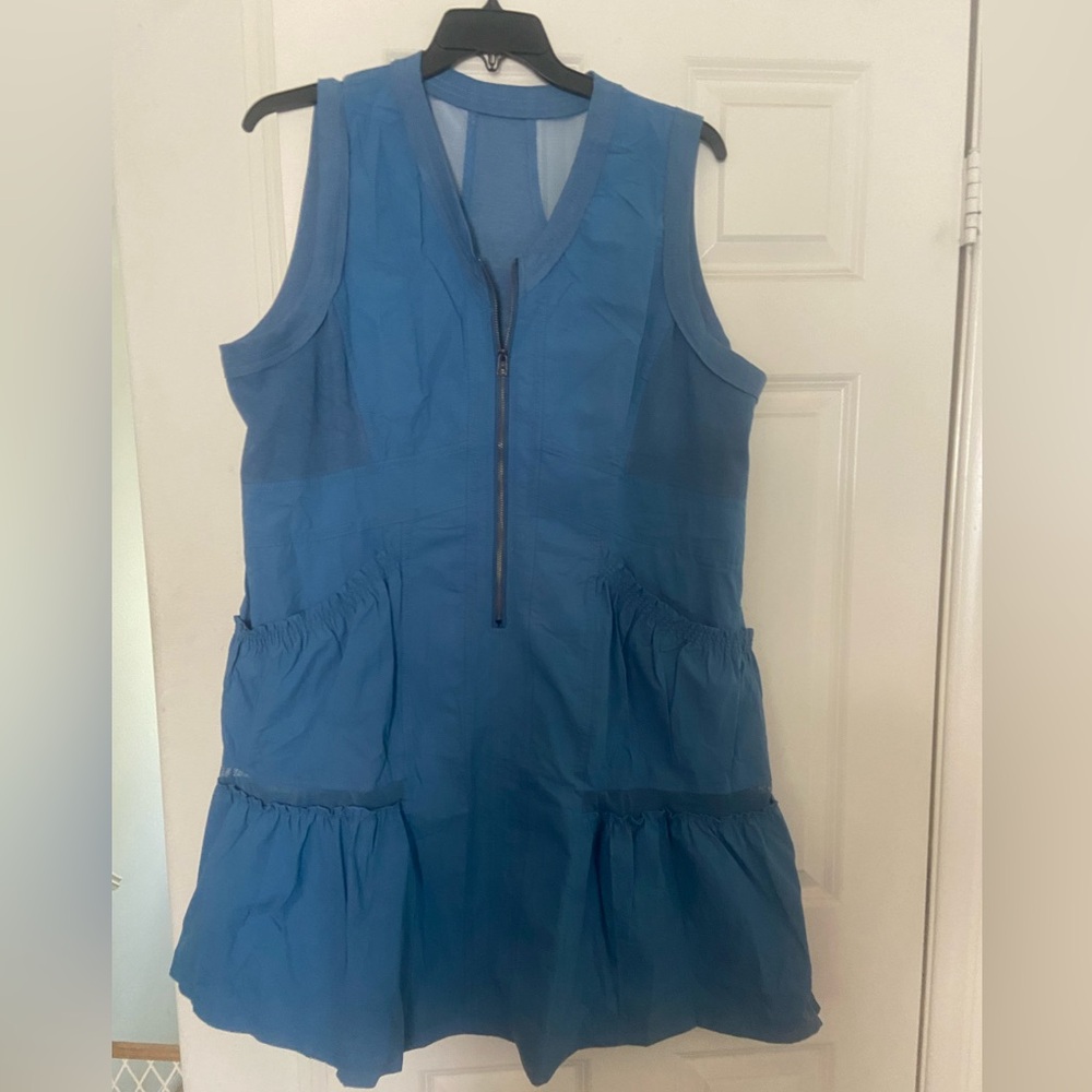 Blue Utility Dress with pockets